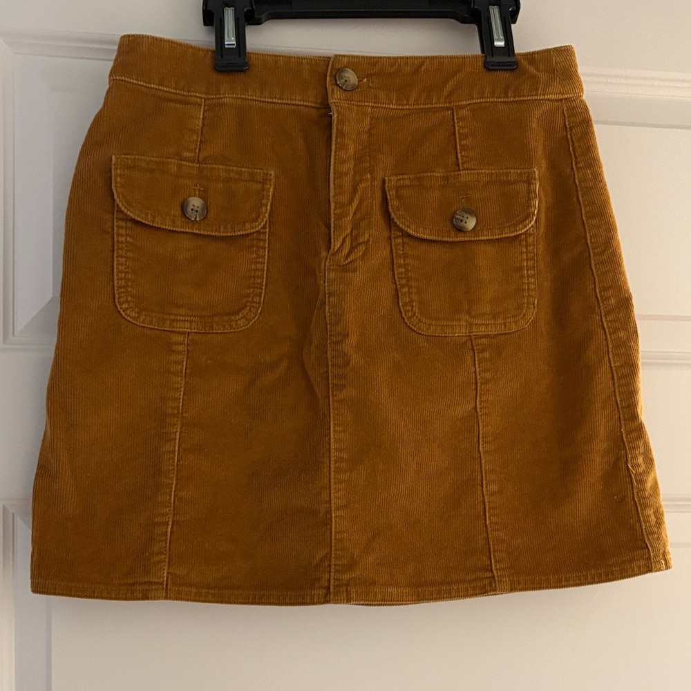 J. Crew Mustard Corduroy Pocket Mini Skirt